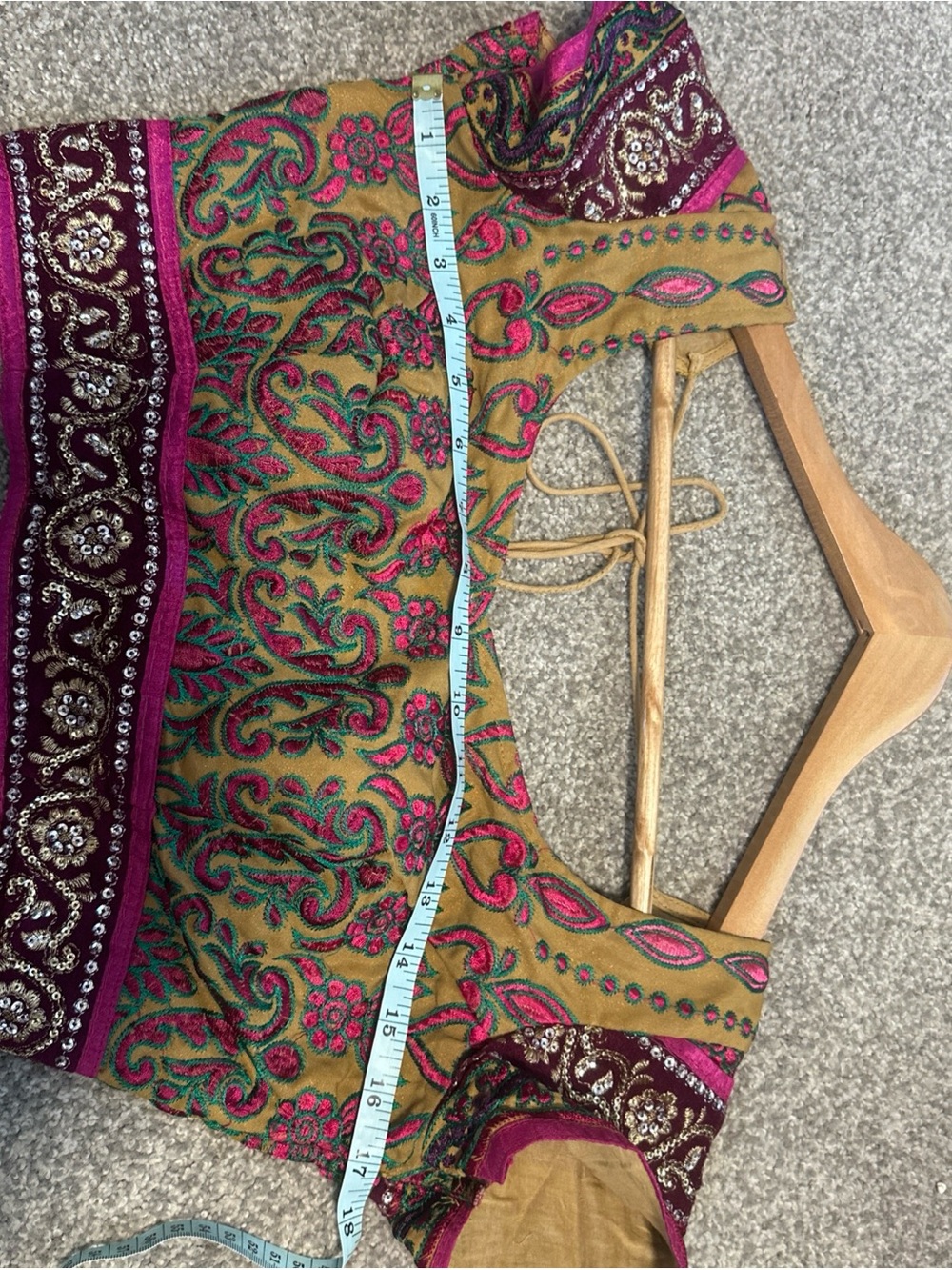 Handmade Embroidered Indian Choli Blouse | Floral Crop Top Festival Ethnic Boho - Picture 15 of 16